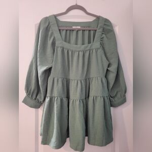 Entro Sage Green Tiered Blouse